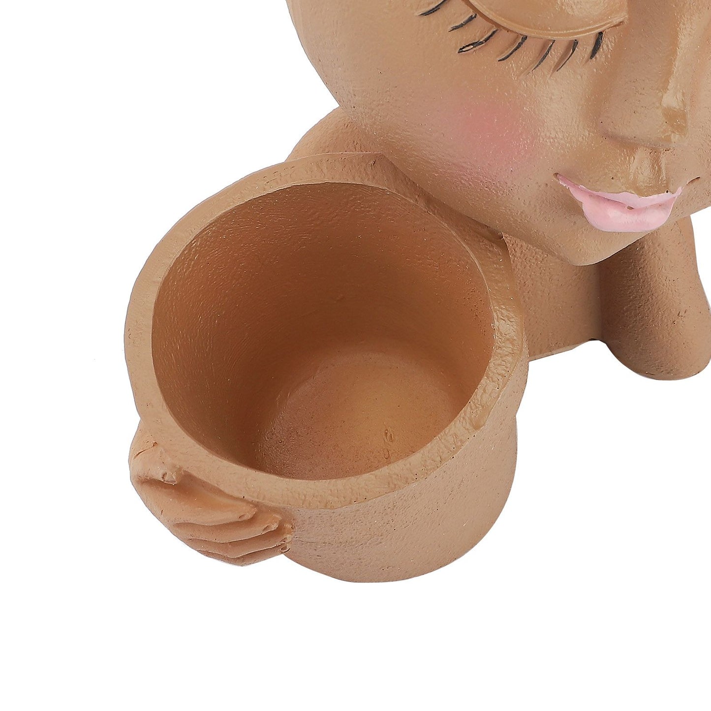 Dual Flower Pot Resin Cute Look Decorative Flower Planter for Home Balcony Courtyard