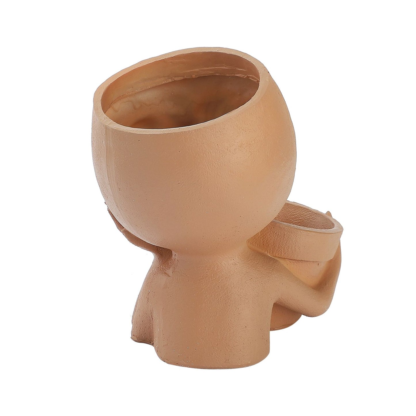 Dual Flower Pot Resin Cute Look Decorative Flower Planter for Home Balcony Courtyard
