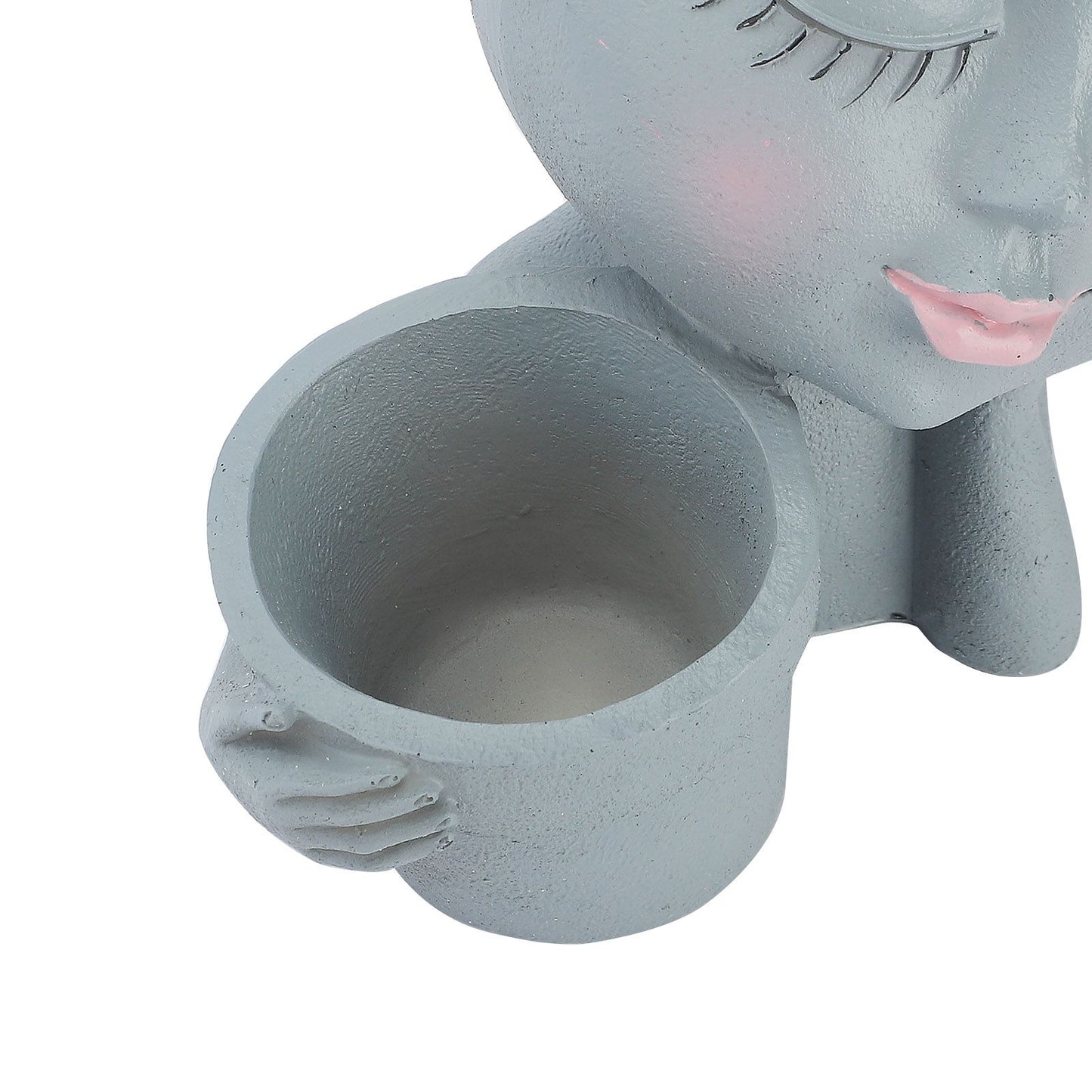 Dual Flower Pot Resin Cute Look Decorative Flower Planter for Home Balcony Courtyard