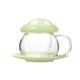Cute Mushroom Shaped Teacup Ceramic Glass Filter Tea Cup Set