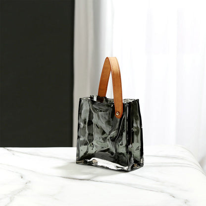 Handbag Vase Original Color Glass Vase Fish Tank Glass Vase Handmade Vase