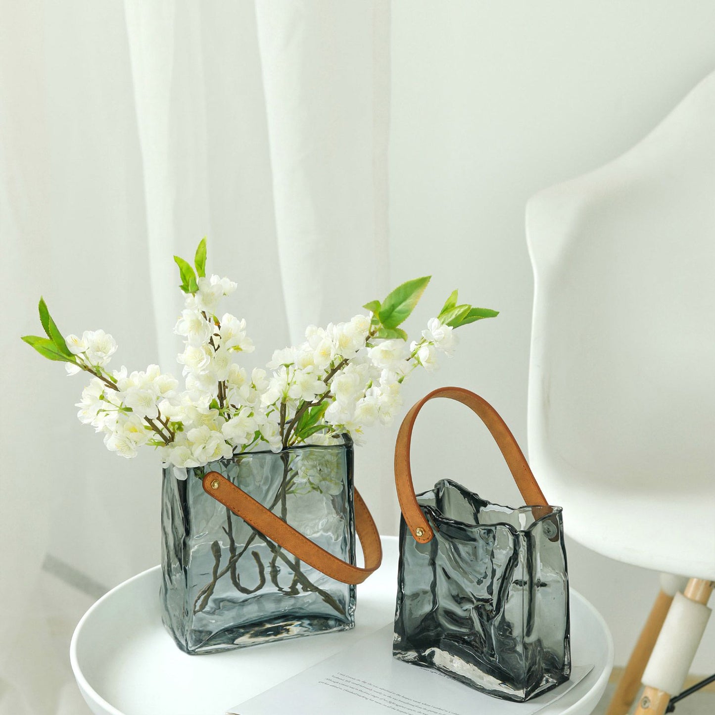 Handbag Vase Original Color Glass Vase Fish Tank Glass Vase Handmade Vase
