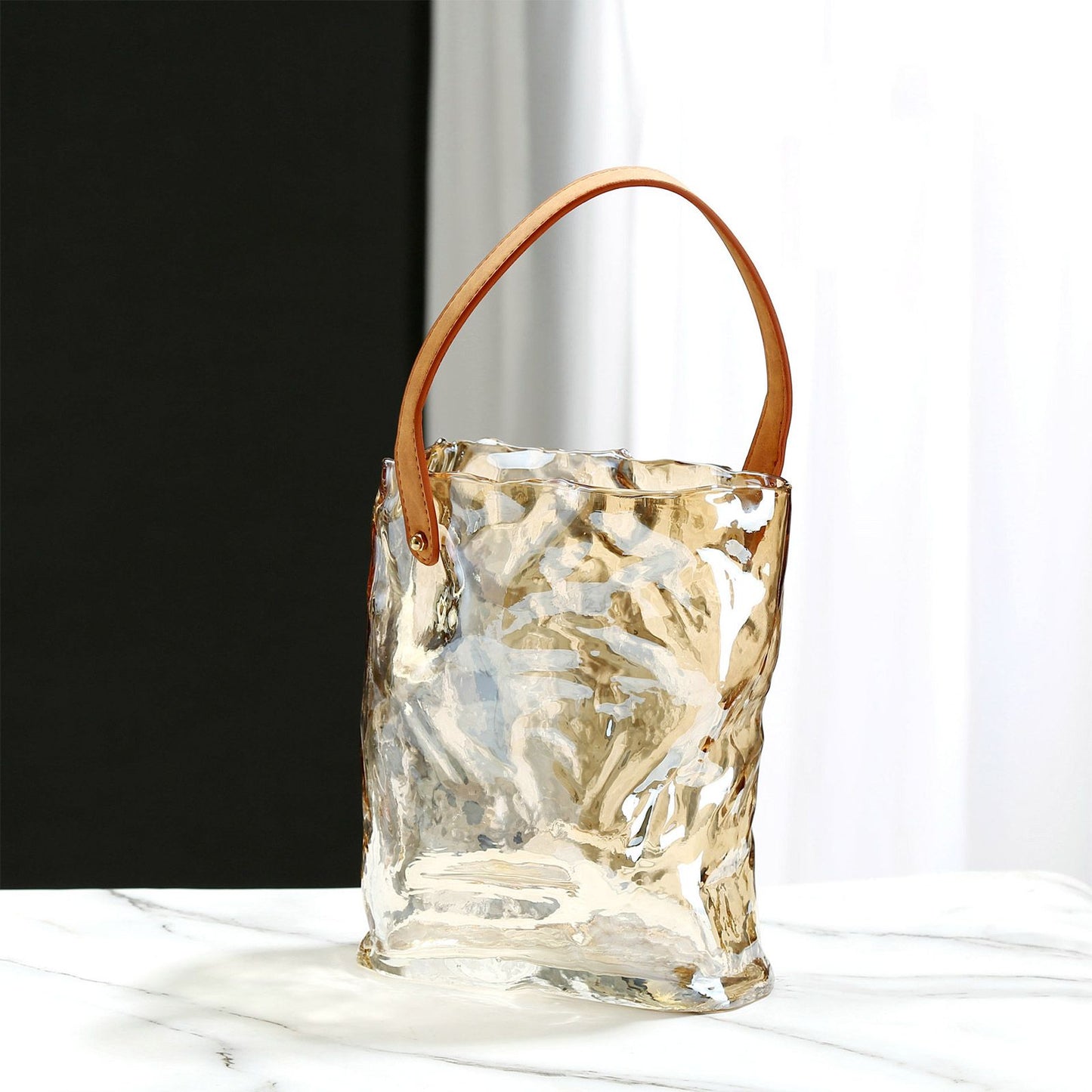 Handbag Vase Original Color Glass Vase Fish Tank Glass Vase Handmade Vase