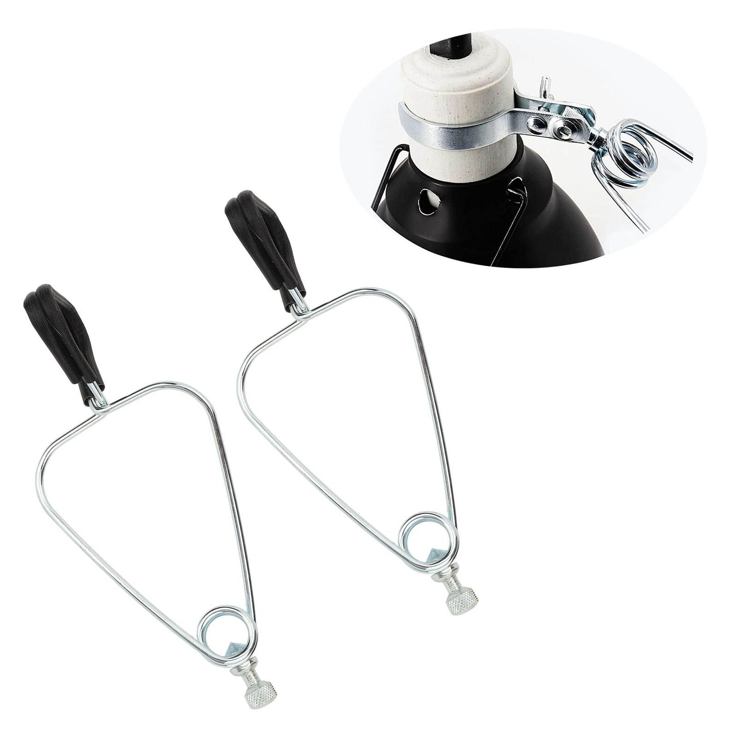 2 Sets Lampshade Holder Iron Reptile Clamp Stand Fixture for Tortoise Lizard Pets Reptile Dome Light