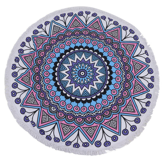 Beach Towel Oversized Soft Thick Microfiber Round Shape Absorbable Moisture Swim Towel for Outdoor Travel Indoor Type B