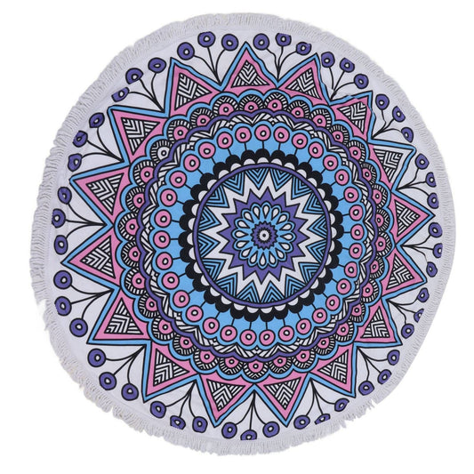 Beach Towel Oversized Soft Thick Microfiber Round Shape Absorbable Moisture Swim Towel for Outdoor Travel Indoor Type B
