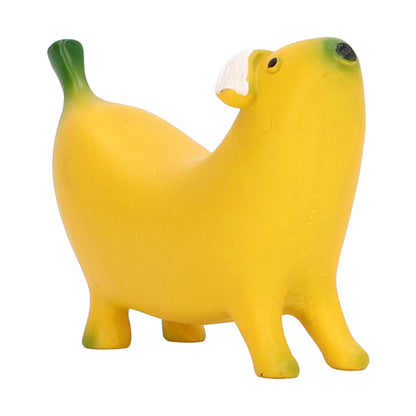 Banana Dog Sculpture Resin Funny Lovely Lightweight Banana Dog Art Decoration for Home Desktop S 8x6cm/3.1x2.4in