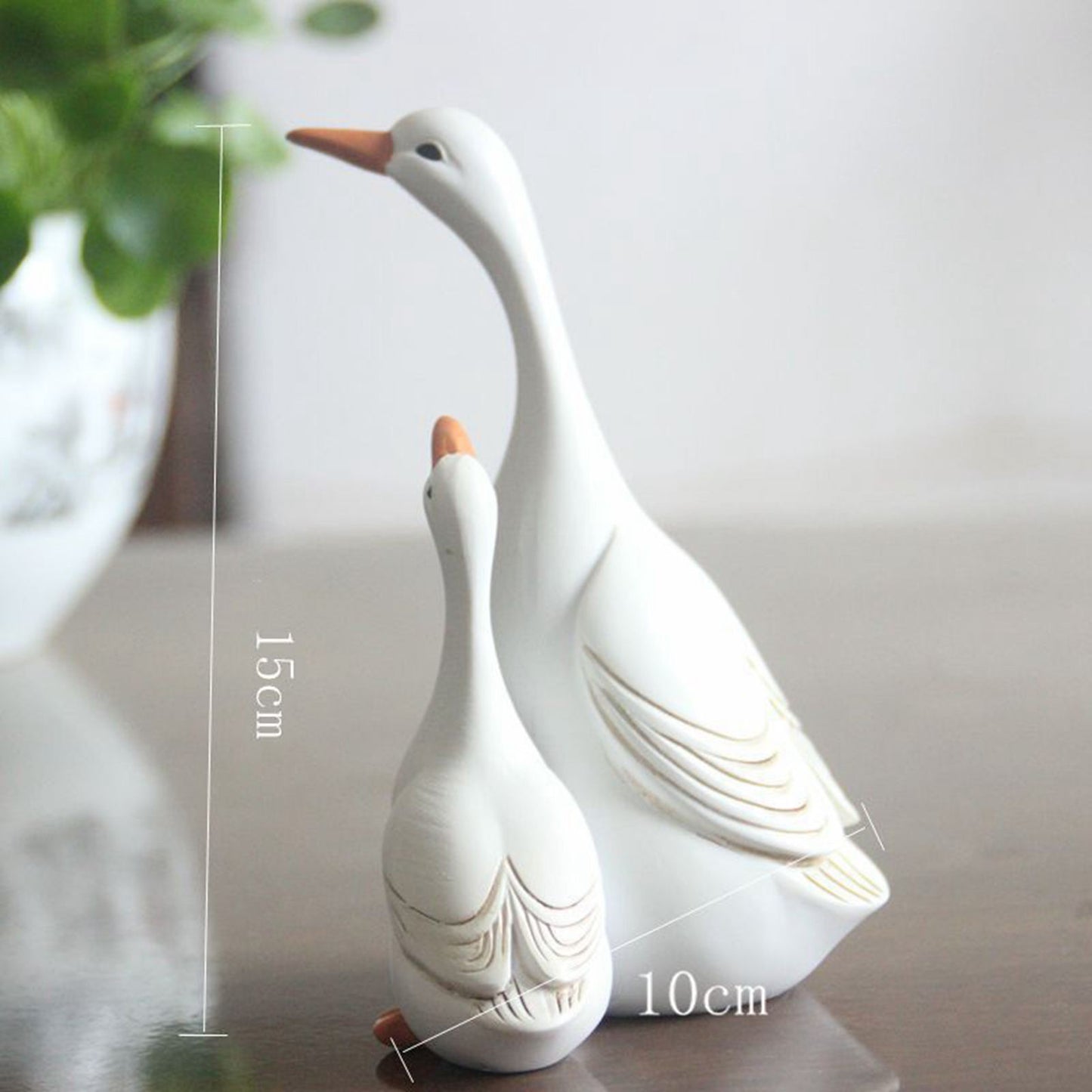 Simulation Duck Toy Synthetic Resin Mother and Baby Duck Model for Household Tabletop Living Room Ornament L