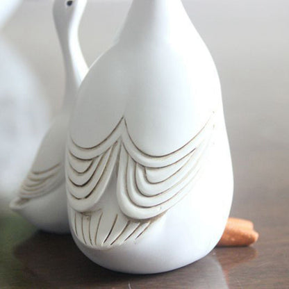 Simulation Duck Toy Synthetic Resin Mother and Baby Duck Model for Household Tabletop Living Room Ornament L