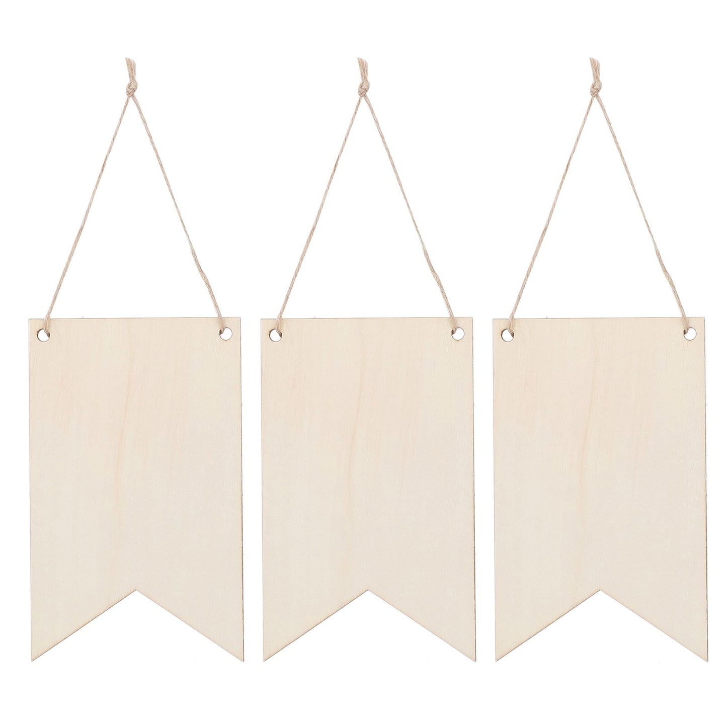 48Pcs Unfinished Hanging Wood Sign Poplar Plywood Blank Wooden Plaque with Ropes for Pyrography Painting Writing