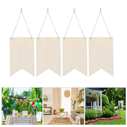 48Pcs Unfinished Hanging Wood Sign Poplar Plywood Blank Wooden Plaque with Ropes for Pyrography Painting Writing
