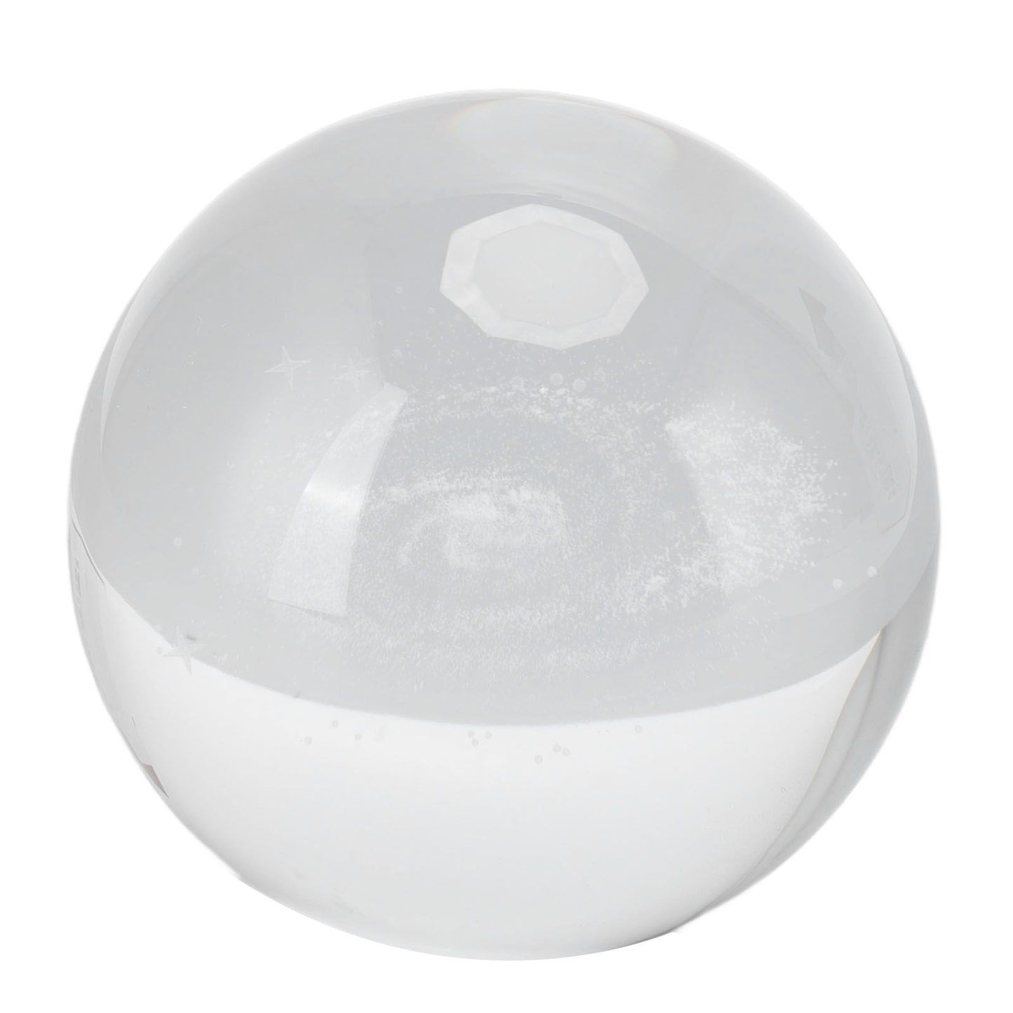 Crystal Ball Night Light Wired Button Switch Round 3D Decorative Crystal Ball with Base for Home Galactic System Warm Light
