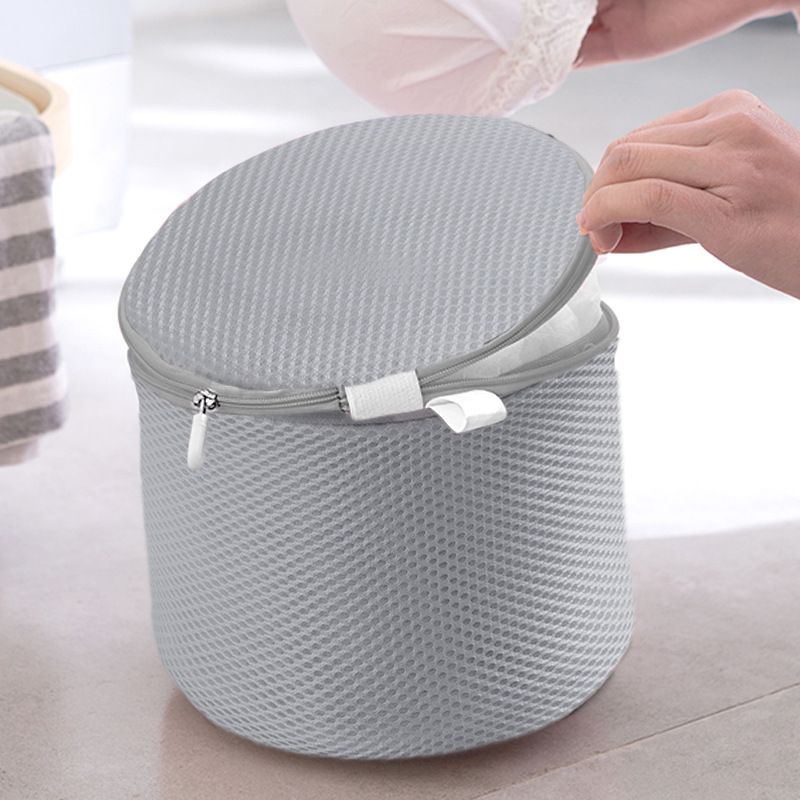 Underwear Wash Bag Bracket Mesh Zipper Underwear Bra Laundry Bag for Machine Washing Grey Fabric Grey Zipper