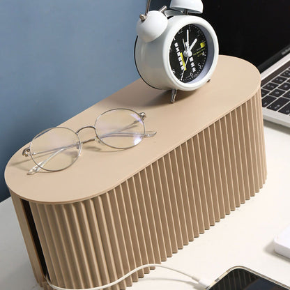 Cable Organizer Box Large Capacity Durable ABS Detachable Cover Insulated Cord Management Box for PC TV Appliances Light Coffee Large Size