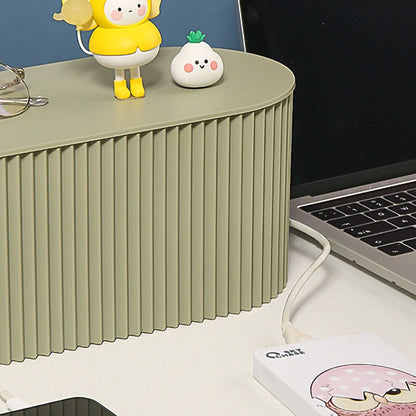 Cable Organizer Box Large Capacity Durable ABS Detachable Cover Insulated Cord Management Box for PC TV Appliances Greyish Green Large Size