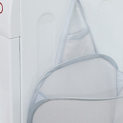 Collapsible Laundry Bag Foldable Laundry Hamper Large Laundry Basket Mesh Wall Mounted for Bathroom with Hook Grey Mesh