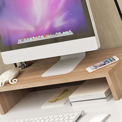 Monitor Stand Riser Ergonomic Computer Monitor Riser Stand Extra Storage Space Desktop Notebook Elevated Base Light Walnut