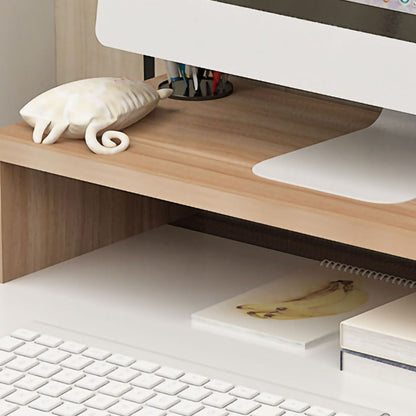 Monitor Stand Riser Ergonomic Computer Monitor Riser Stand Extra Storage Space Desktop Notebook Elevated Base Light Walnut