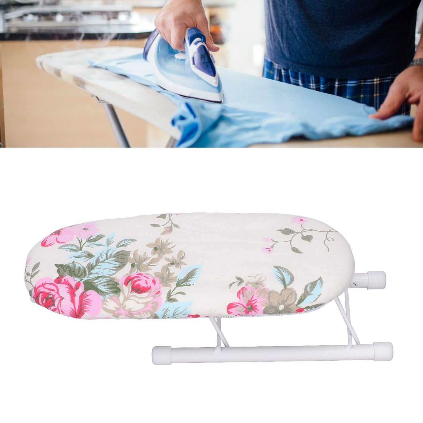 Table Top Ironing Board Foldable Leg Mini Sleeve Cuffs Collars Ironing Table for Home Travel Use