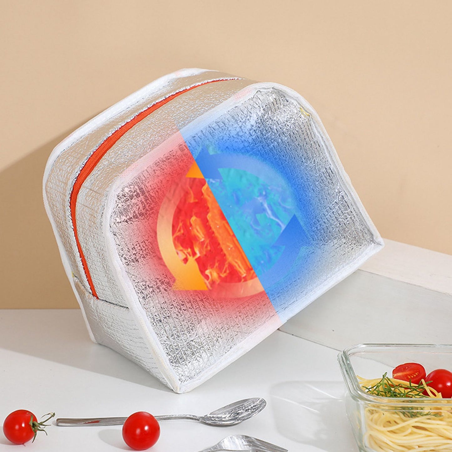 Thermal Bag Cartoon Large Capacity Heat Preservation Cute Lunch Bag for Children Green Dinosaur