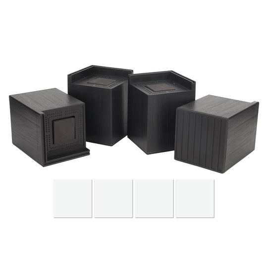 4PCS Sofa Risers Square 4in Porose Bed Lifts Furniture Risers for Fixing Small Pointy Feet Black