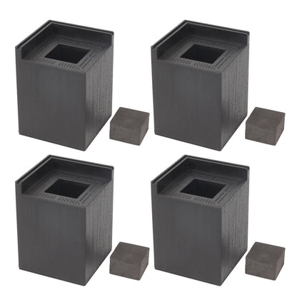 4PCS Sofa Risers Square 4in Porose Bed Lifts Furniture Risers for Fixing Small Pointy Feet Black