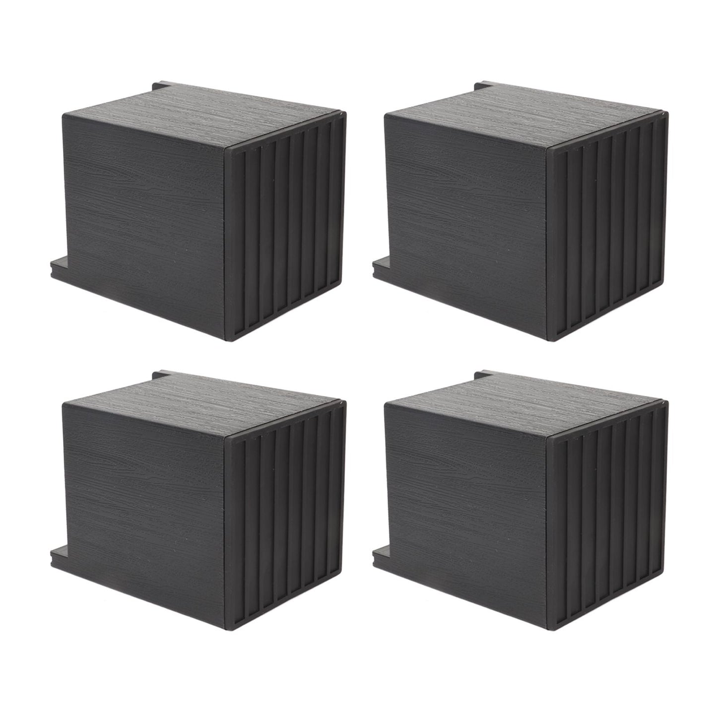 4PCS Sofa Risers Square 4in Porose Bed Lifts Furniture Risers for Fixing Small Pointy Feet Black