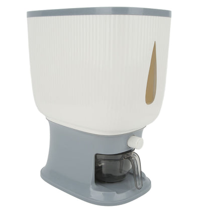 Household Rice Dispenser Large Capacity Automatic Rebound Food Grain Storage Container with Cup Grey