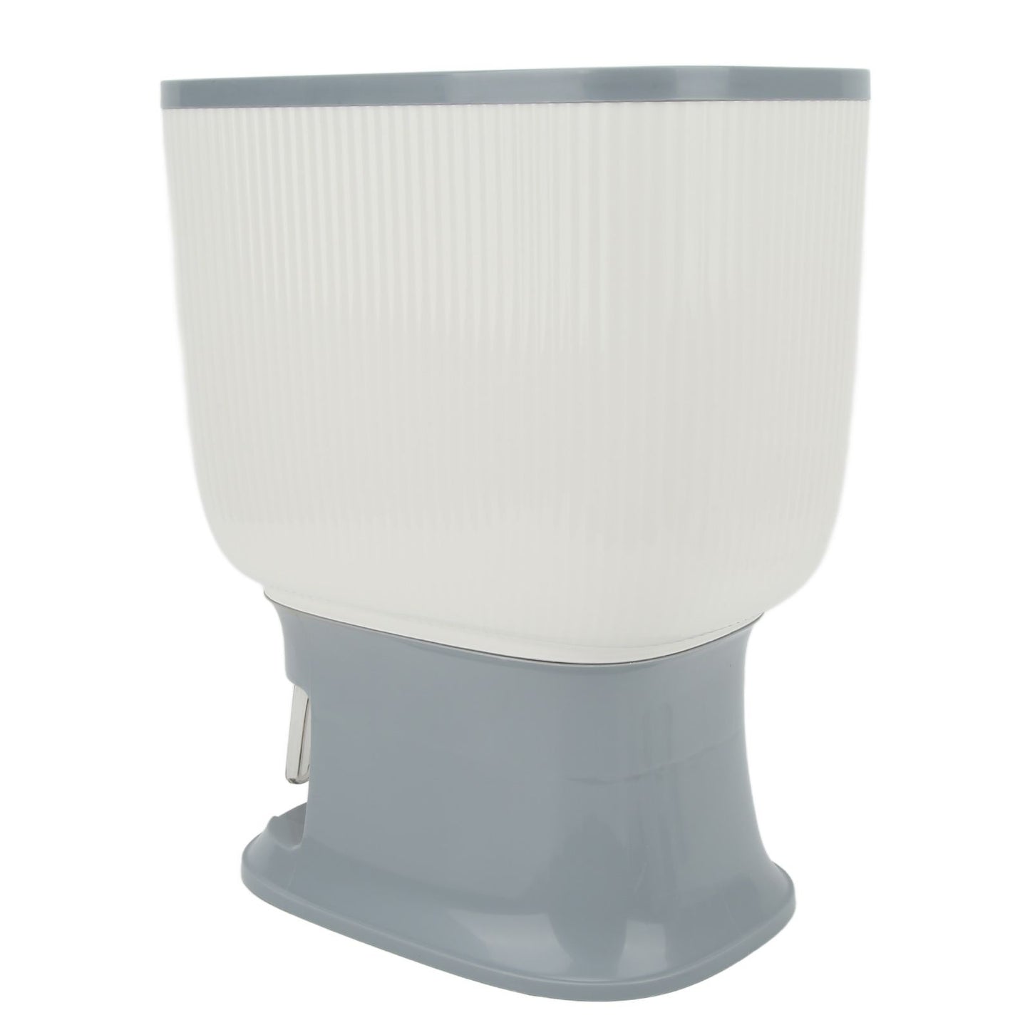 Household Rice Dispenser Large Capacity Automatic Rebound Food Grain Storage Container with Cup Grey