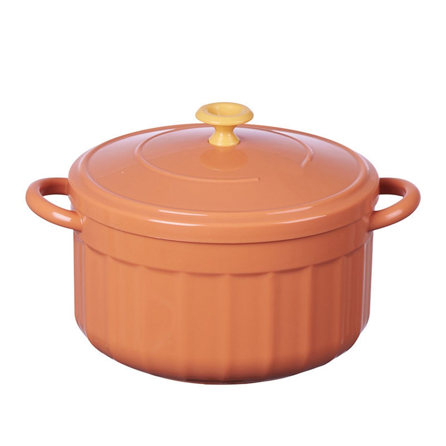 Noodles Bowl with Lid Binaural Noodles Bowl Home Dorm Student Covered Bowl Large Orange