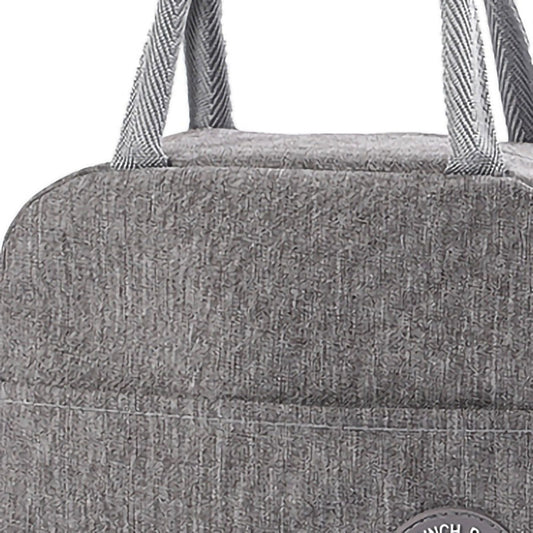 Lunch Bag High Capacity Reusable Tote Heat Preservation Dinner Insulation Hangbag Gray