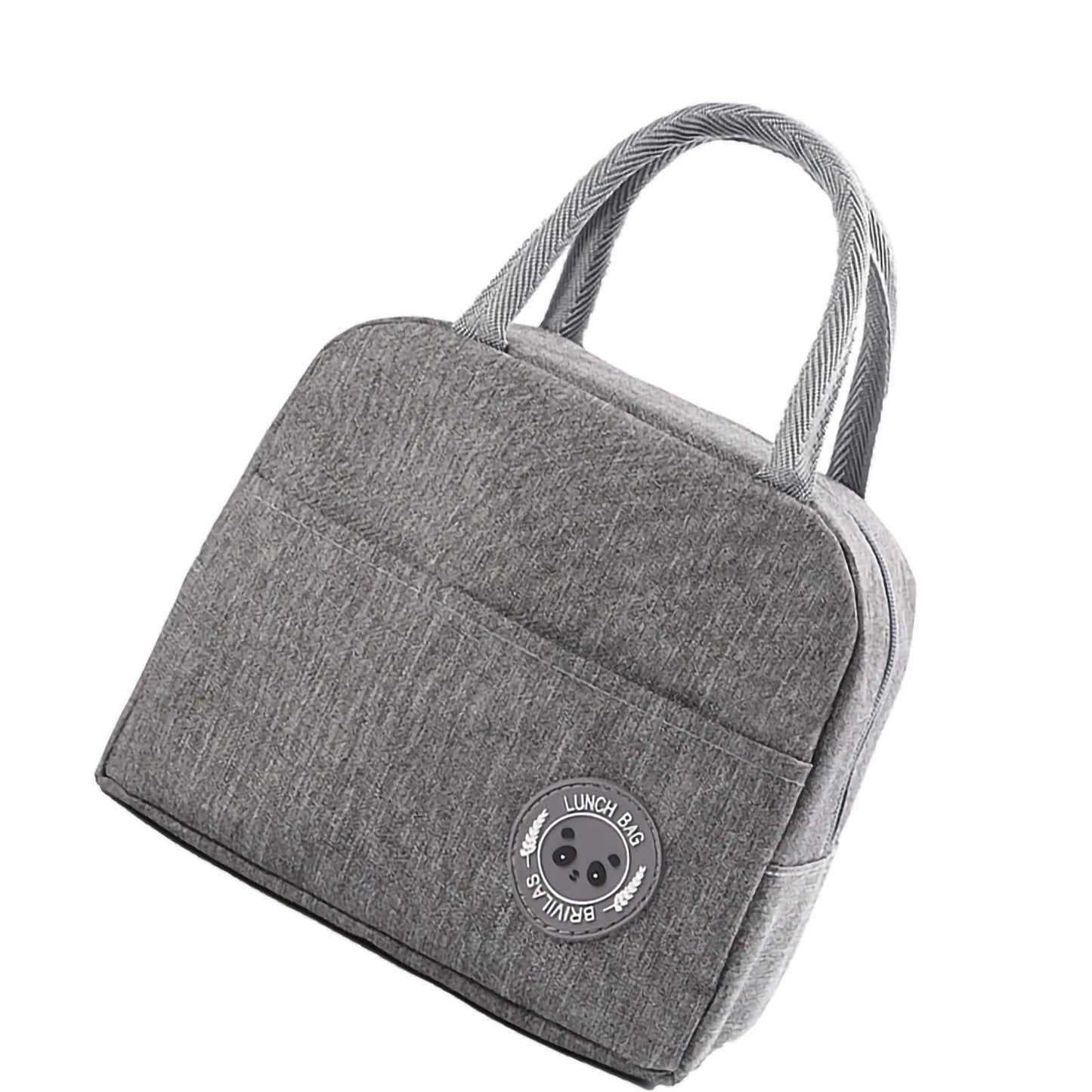 Lunch Bag High Capacity Reusable Tote Heat Preservation Dinner Insulation Hangbag Gray