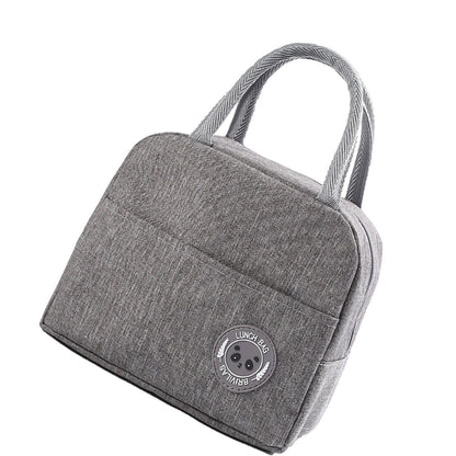 Lunch Bag High Capacity Reusable Tote Heat Preservation Dinner Insulation Hangbag Gray