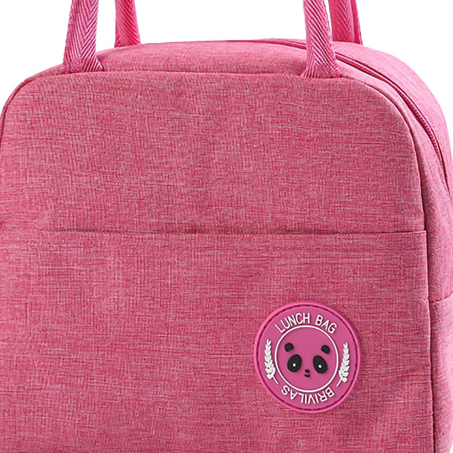 Lunch Bag High Capacity Reusable Tote Heat Preservation Dinner Insulation Hangbag Rose Red