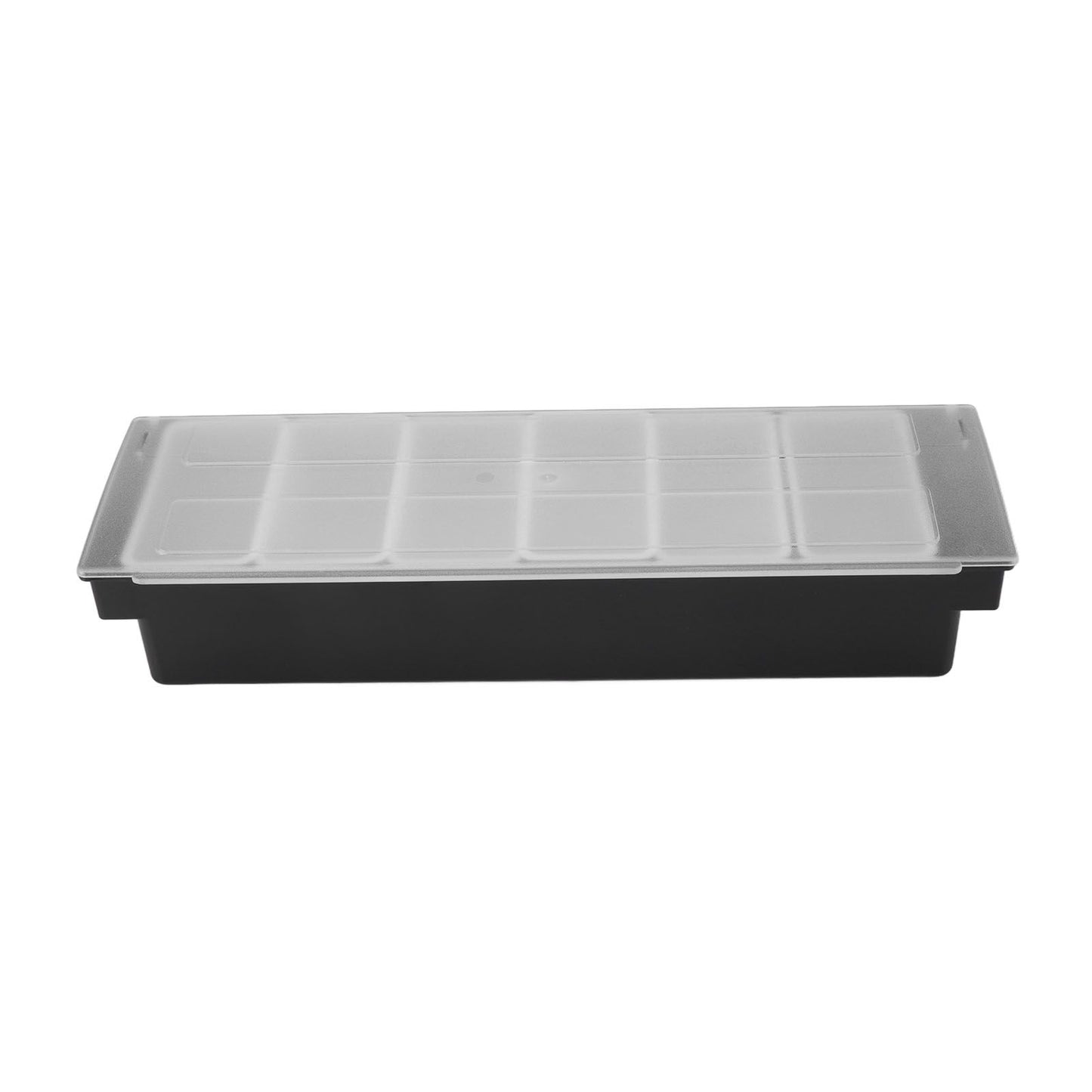 Condiment Caddy Durable Plastic Transparent Lid Detachable Design Multifunction Bar Fruit Caddy for Vege Fruit Seasoning 6 Compartments