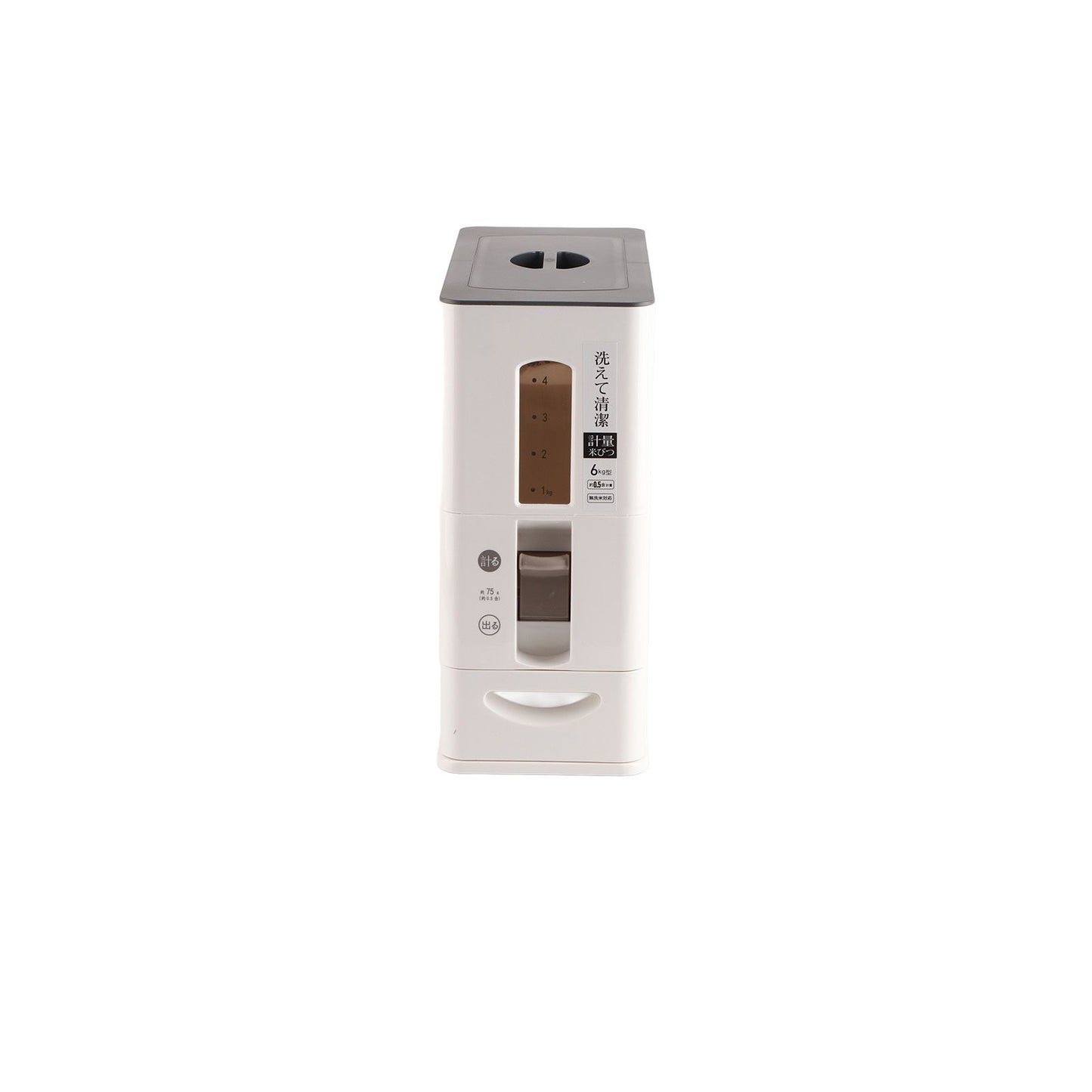 Rice Dispenser Transparent Clear Scale Funnel Type Dust Proof Household Rice Bucket for Soybean Oatmeal S White 13.4 X 5.9 X 13.8in