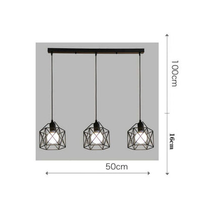 Pendant Light Modern Simple Style Industrial Robust Small Chandelier Hanging Light for Bedroom Aisle 3 Headed Straight Plate No Bulb