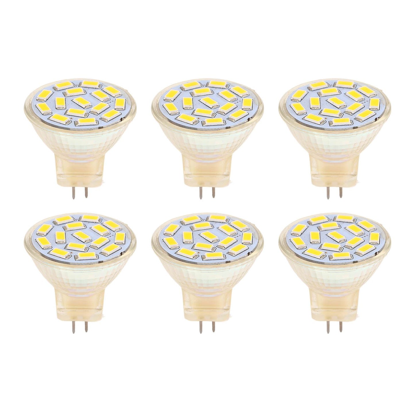 6Pcs GU4 LED Bulb 270LM 15LED Energy Saving Light Bulb MR11 Track Lamp Beads 12V 3W Warm Light 3000K
