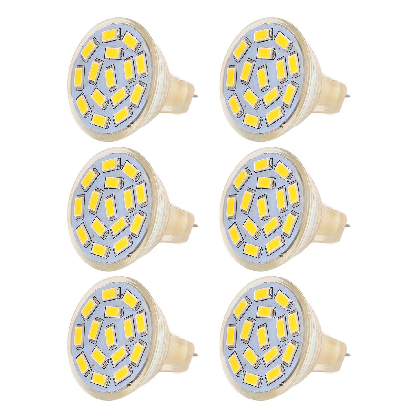 6Pcs GU4 LED Bulb 270LM 15LED Energy Saving Light Bulb MR11 Track Lamp Beads 12V 3W Warm Light 3000K