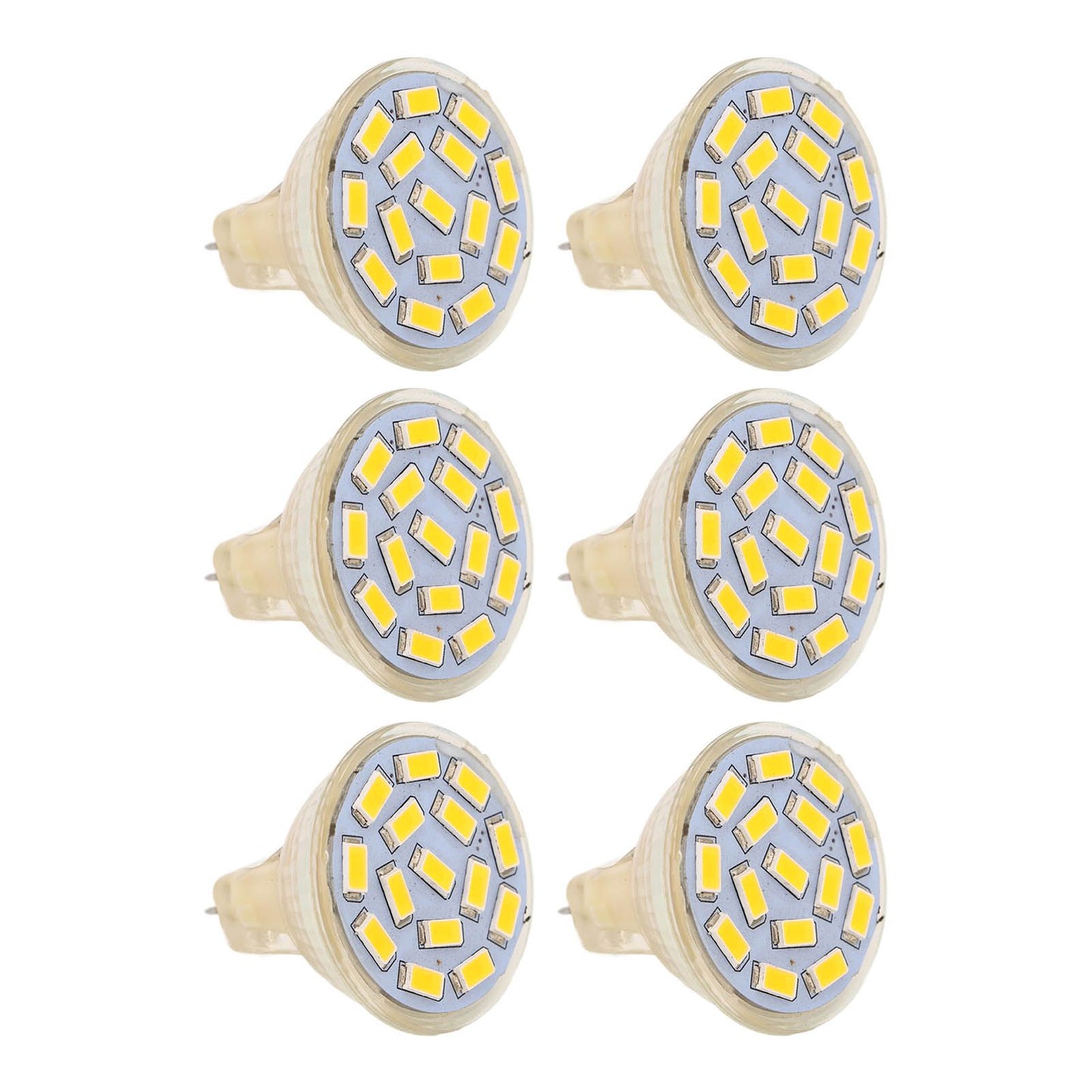 6Pcs GU4 LED Bulb 270LM 15LED Energy Saving Light Bulb MR11 Track Lamp Beads 12V 3W Warm Light 3000K