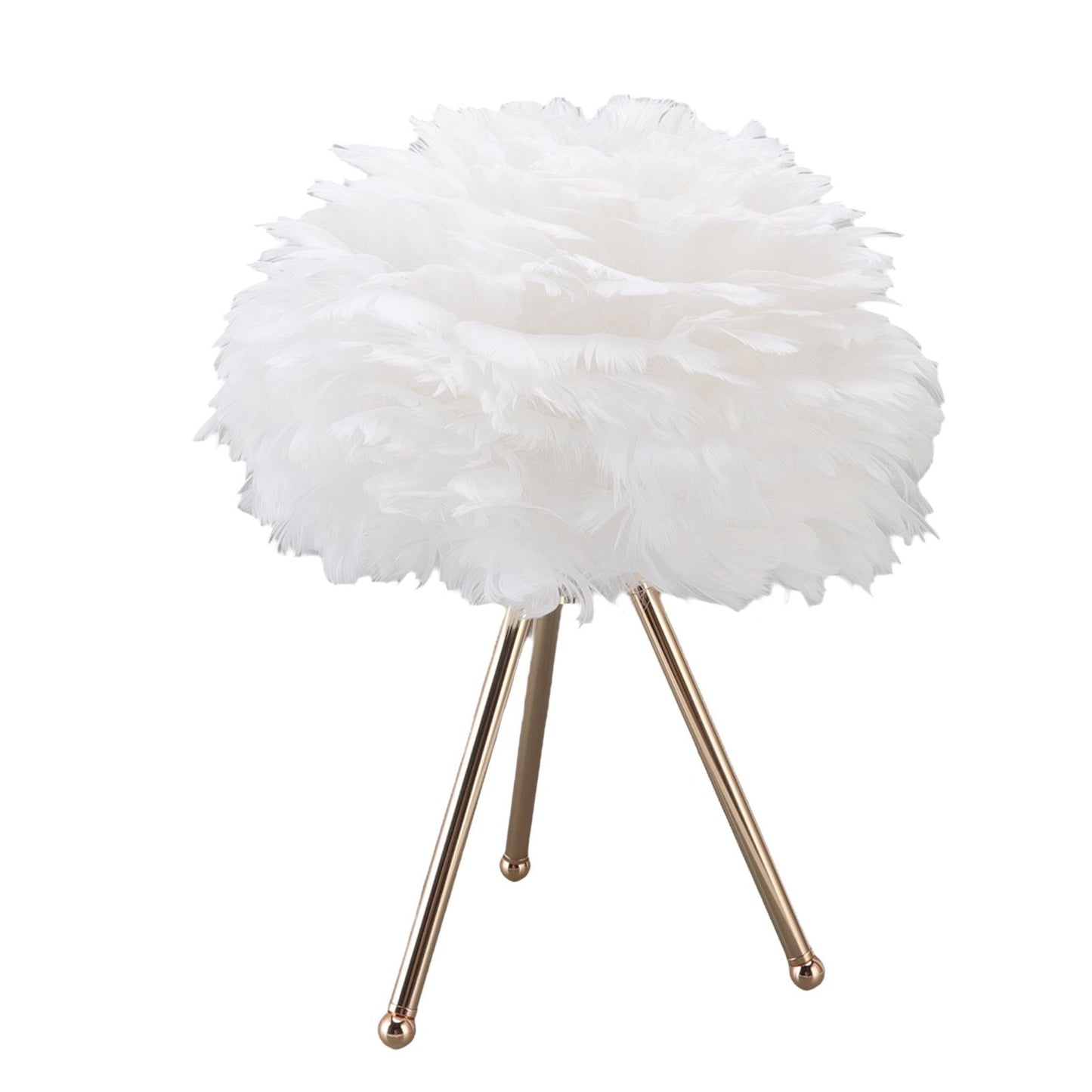 Feather Table Lamp Adjustable Color Brightness Rechargeable Touch Control Decoration Night Light White