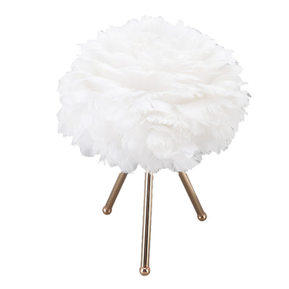 Feather Table Lamp Adjustable Color Brightness Rechargeable Touch Control Decoration Night Light White