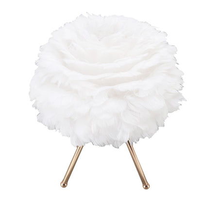 Feather Table Lamp Adjustable Color Brightness Rechargeable Touch Control Decoration Night Light White