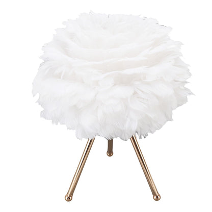 Feather Table Lamp Adjustable Color Brightness Rechargeable Touch Control Decoration Night Light White