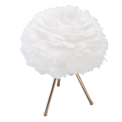 Feather Table Lamp Adjustable Color Brightness Rechargeable Touch Control Decoration Night Light White