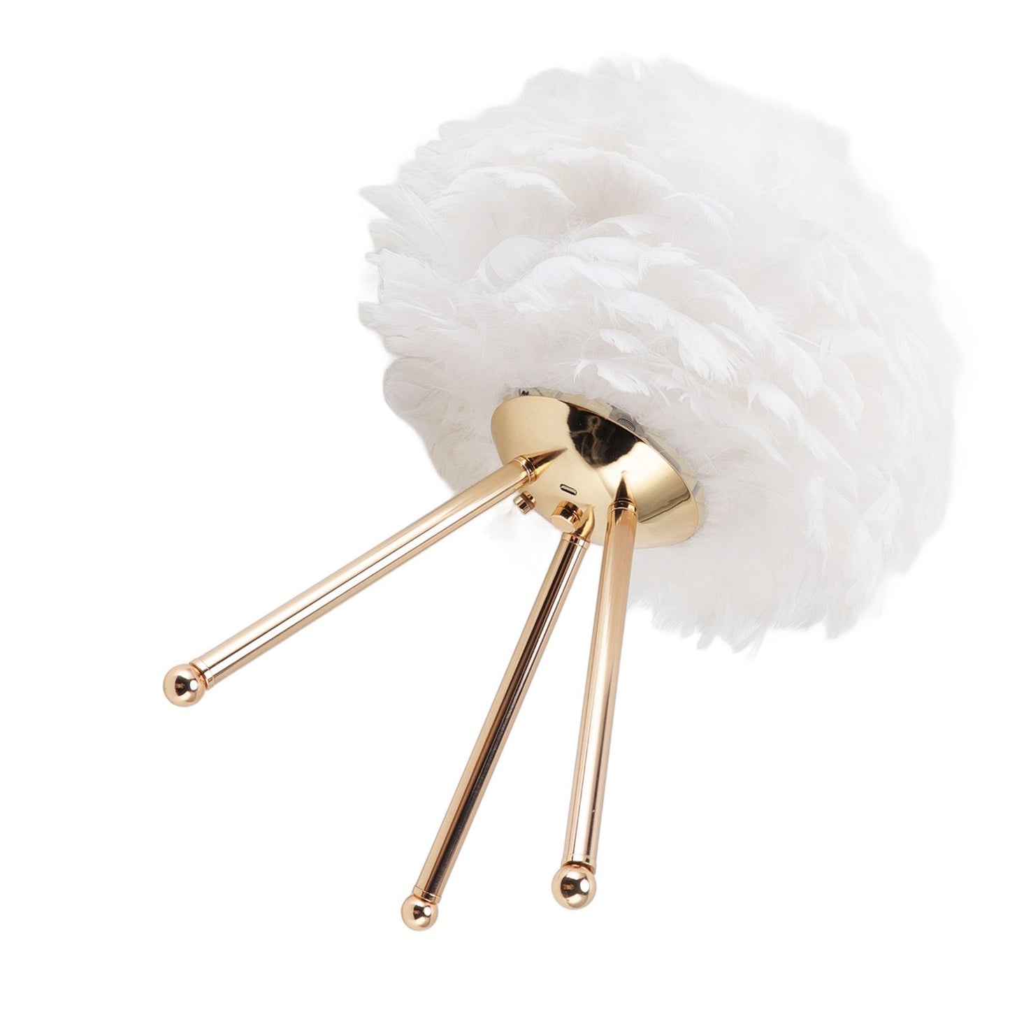 Feather Table Lamp Adjustable Color Brightness Rechargeable Touch Control Decoration Night Light White