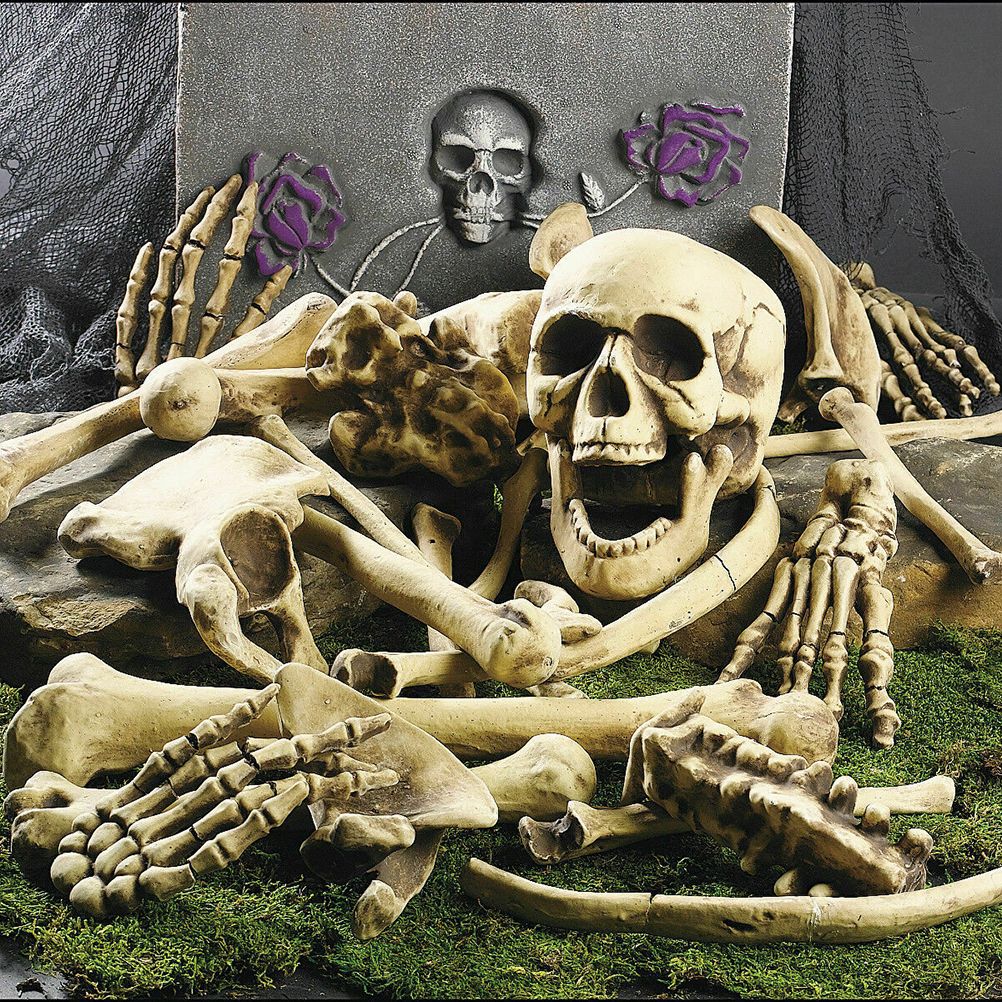 28Pcs Halloween Skeleton Bones Halloween Props Skeleton Tricky Bones Haunted House Party Decorations