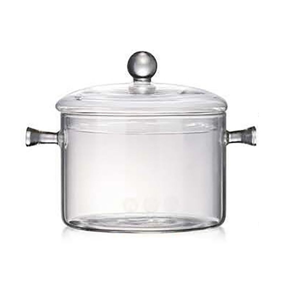 Glass Pasta Noodles Bowls Heat Resistant Glass Cooking Pot with Lid Sauce Pan for Soup Pasta Baby Food