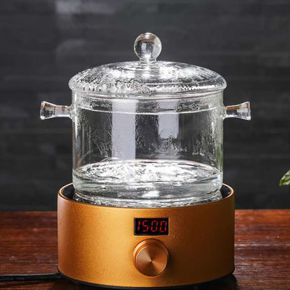 Glass Pasta Noodles Bowls Heat Resistant Glass Cooking Pot with Lid Sauce Pan for Soup Pasta Baby Food