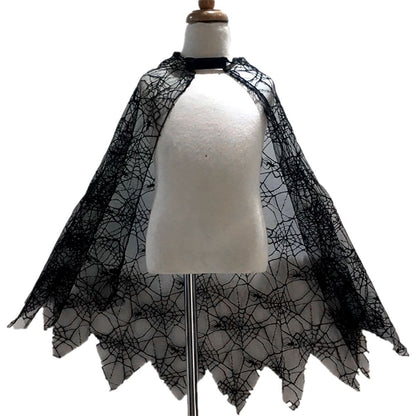 Halloween Cobweb Cloak Children Cosplay Costume Masquerade Performance Costume Spider Cloak